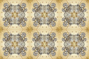 Barok tarzında kusursuz bir doğulu süsü. Bej, gri ve nötr renklerde geleneksel klasik altın pürüzsüz desen.