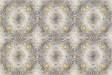 Raster altın desen. Doğulu stil, altın elementli gri, nötr ve bej renklerde altın desenli arabesk yapar. Kusursuz kıvırcık saçlar..