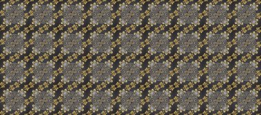 Geleneksel Arap dekoru gri, kahverengi bej renkler. Duvar kâğıdı için altın süslü bir illüstrasyon. Çiçekli, pürüzsüz bir desen. Doğu tarzında klasik tasarım öğesi. Süslü dantel iz sürücü.