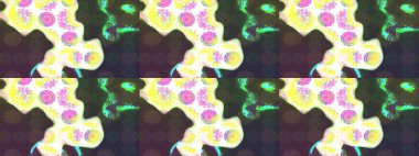 Çiçeksel çizim kalıbının yansıması. Vadinin yeşil renkli çiçekleri.