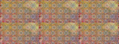 Kusursuz Chichi kumaş deseni. Düz Çiçek Elementleri Tasarımı. Renkli Bahar Temalı Kusursuz Arkaplan. Çiçek deseni. Raster illüstrasyonu.