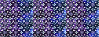 Parlak renkli çiçekleri ve mavi yaprakları olan harika bir çiçek deseni. Moda baskıları için zarif bir şablon. Modern çiçek arkaplanı. Halk stili.