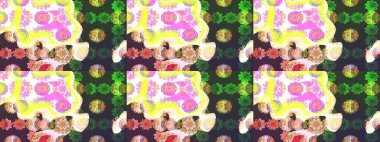 Tatil havası. Bahar mevsimi. Raster güzel bir çiçek deseni çizmiş. Nazik romantik baskı.