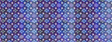 Raster Çiçek İllüstrasyonu güzel tekstil. Mavi renkli etnik çiçeklerle zarif eskiz deseni.