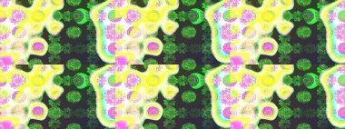 Klasik çiçek tasarımı elementleri. Yeşil kıvırcık çiçekler yeşil renkte şekillenir. Raster illüstrasyonu.