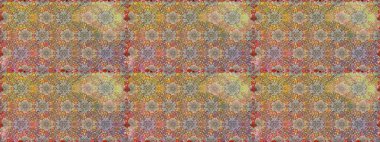 Kusursuz Chichi kumaş deseni. Düz Çiçek Elementleri Tasarımı. Renkli Bahar Temalı Kusursuz Arkaplan. Çiçek deseni. Raster illüstrasyonu.