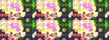 Tatil havası. Bahar mevsimi. Raster güzel bir çiçek deseni çizmiş. Nazik romantik baskı.