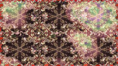 Damask arkaplanı tekerrür ediyor. Kahverengi renklerde altın element. Antika altın tekrarlanabilir duvar kağıdı. Barok tarzında altın çiçek süsü..