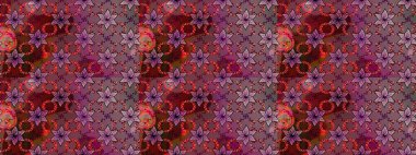 Raster illüstrasyonu. Çiçek desenli eskiz, darbeler, sıçramalar, yaz çiçekleri. Kahverengi renkte çiçekler.