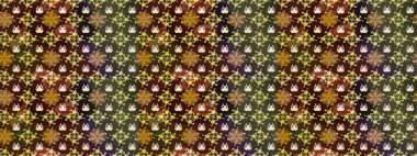 Eski usul. Raster illüstrasyonu. Kumaş, tekstil, duvar kağıdı baskısı için. Tomurcukları çiçek olan sevimli bir çiçek deseni. Raster. Taslak arkaplan.