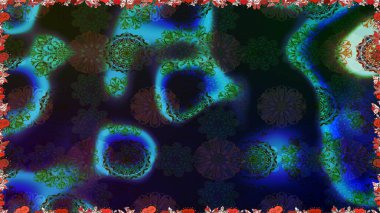 Raster illüstrasyonu. Tropik, dikişsiz çiçek deseni. Gri renkli çiçekler.