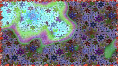 Raster çiçek izi. Raster Yumuşak kumaş deseni. Çiçeksel, nötr, pürüzsüz desen. Klasik taslak çizimi.