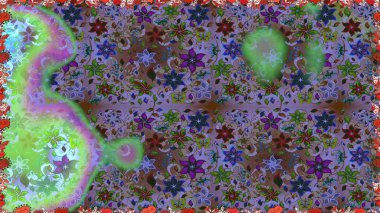 Hediye ambalaj kağıdı, tebrik kartları, posterler ve pankart tasarımı. Raster düz çiçekleri pürüzsüz desen. Mor renkte çiçekler.