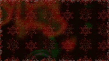 Eski moda arka plan. Şablon, pürüzsüz, çiçekli kenar. Çiçek çelengi. Raster illüstrasyonu. Kıvırcık, parlak örgü. Güzel, pürüzsüz kumaş, tuval..