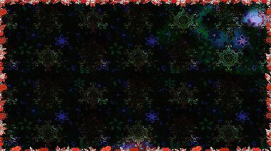 Düz Çiçek Elementleri Tasarım Raster illüstrasyonu. Siyah renkte çiçekler. Renkli Bahar Temalı, pürüzsüz bir arka plan. Çiçekli, suluboya desenli kusursuz çiçek deseni.