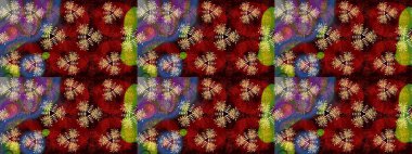 Çiçekli karalama şeklinde Raster çiçek deseni. Yumuşak, yaz çiçekli arka plan. Kırmızı renkte çiçekler.