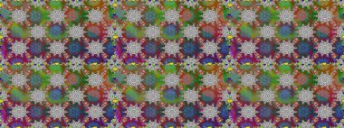 Düz Çiçek Elementleri Tasarımı. Renkli Bahar Temalı Kusursuz Arkaplan. Güzel çiçek deseni. Gri renkli çiçekler.