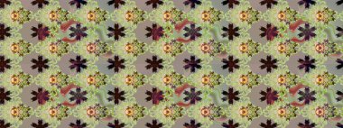 Tarafsız renklerde çiçekler. Çizim çiçek deseni duvar kâğıdı olarak kullanılabilir. Raster illüstrasyonu.