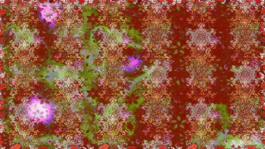 Düz Çiçek Elementleri Tasarımı. Renkli Bahar Temalı Kusursuz Arkaplan. Çiçeksiz desenli arka plan, yaz çiçekleri. Kahverengi renkte çiçekler.