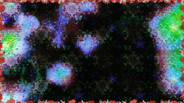 Duvar kağıdı, web sitesi arka planı, ambalaj kağıdı, davetiye, broşür, afiş veya web sitesi için kusursuz çiçek deseni kullanılabilir. Parlak elementlerin. El çizimi Raster illüstrasyonu.