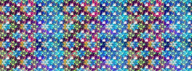 Sevimli çiçek raster deseni. Renkli Yaz Temalı eskiz kalıbı. Mavi renkli çiçekler. Düz Çiçek Elementleri Tasarımı.