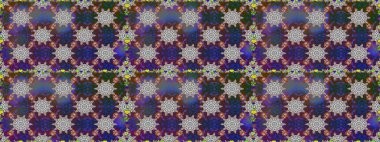 Gri renkli etnik çiçeklerle kusursuz bir desen. Asya Tekstil 'inde Raster Çiçek İllüstrasyonu.