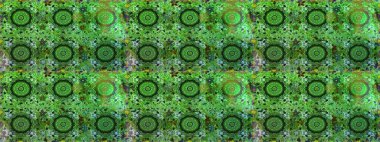 Geleneksel klasik raster altın pürüzsüz desen. Yeşil renkte altın elementler. Barok tarzında kusursuz bir doğulu süsü..