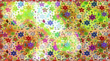 Küçük çiçekte güzel bir desen. Moda baskıları için zarif bir şablon. Çiçekli bahar çiçekleri. Küçük renkli çiçekler. Motley illüstrasyonu.