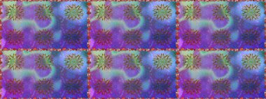 Raster - stok. Kusursuz bir arka plan modeli. Vadinin çiçekleri mor renklerde. Suluboya, elle çizilmiş.