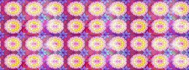 Renkli Bahar Teması eskiz kalıbı. Düz Çiçek Elementleri Tasarımı. Parlak arkaplan eskiz desenli çiçekli fantezi tasarımı.