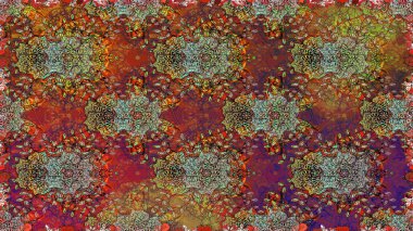 Pürüzsüz desen, parlak çiçekli halı kahverengi renklerde..