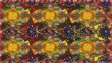 Çiçekli el, pürüzsüz desen çizmiş. Modern gelişim kahverengi raster arka plan duvar kâğıdı illüstrasyon klasik çizgili iz sürme desenli çiçekler, çiçekli süsler.