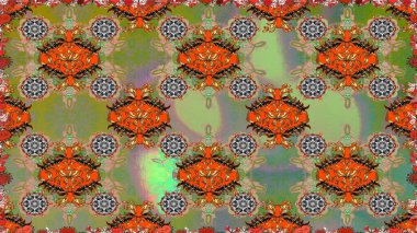 Klasik taslak çizimi. Çiçek yeşili, pürüzsüz desen. Raster çiçek izi..