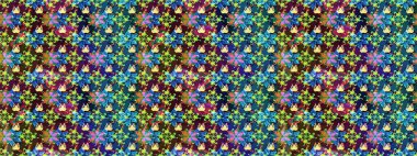 Raster illüstrasyonu. Düz Çiçek Elementleri Tasarımı. Taslak desenli, modaya uygun kumaş deseni. Şirin çiçek elementleri. Renkli Bahar Teması çizim şablonu.