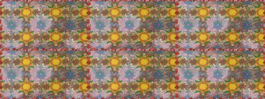 Raster Şirin kumaş deseni. Eskiz klasiği. Renkli Bahar Teması eskiz kalıbı. Düz Çiçek Elementleri Tasarımı.