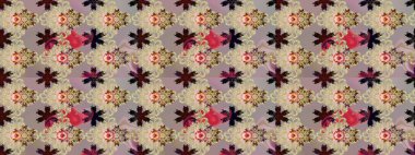 Çiçek buketleriyle klasik bir eskiz şekli. Raster illüstrasyonu. Bej renklerde.