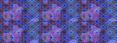 Çiçek desenli raster, mor çizgi grafik desenli soyut raster arkaplan. Modern stil dokusu.