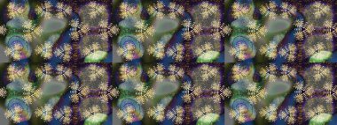 Ultraviyole kumaş deseni. Raster illüstrasyonu. Çizim kalıbı. Organik motif arkaplanı.