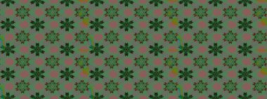 Millefleur 'lar. Oldukça eski bir besin torbası deseni, küçük yeşil renkte, çiçekler. Tekstil, kumaş, kapaklar, duvar kağıtları, baskı, paket, koleksiyon defteri, örgü, dekupaj için çiçek arkaplanı..