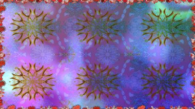 Vadinin çiçekleri mor renklerde. Raster dikişsiz çiçek deseni.