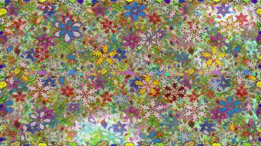 Çiçek duvar kağıdı. Raster illüstrasyonu. Tarafsız renklerde. Renkli süs kenarı. Kusursuz desen. Hint süsü..