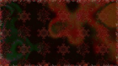 Çiçek ve yapraklı karalama şeklinde Raster çiçek deseni. Kahverengi renklerde bahar çiçekleri. Raster illüstrasyonu.