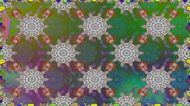 Tekstil ya da kitap kapakları, imalat, duvar kağıtları, baskı, hediye paketi ve yapıştırma kitabı için çiçeksiz arka plan. Küçük çaplı çiçeklerdeki basit şirin desenler. Raster illüstrasyonu.