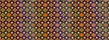 Çiçek deseni. Düz Çiçek Elementleri Tasarımı. Renkli Bahar Teması eskiz kalıbı. Raster çizimi. Güzel kumaş deseni..