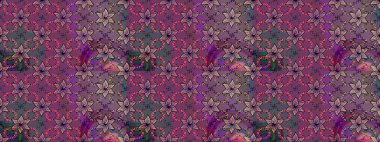 Gömlek, arka plan modelini çiz. Tropik çiçekler. Mor renkte çiçekler.