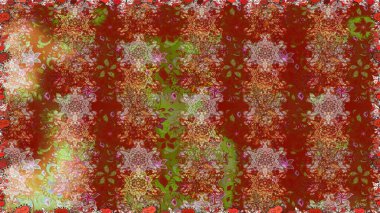 Çiçek izi. Suluboya kusursuz desen. Suluboya tarzında kahverengi renkte çiçekler.