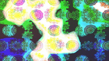 Yeşil ve mavi renklerde. Raster illüstrasyonu. Anti-stres için Raster soyut şablon sayfası.