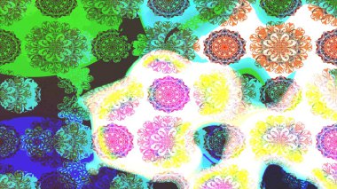 Küçük çiçekte hoş bir çiçek deseni var. Parlak çiçekli yeşil ve beyaz renkler üzerine soyut çizim deseni. Çiçek elementli zarif raster dokusu..