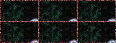 Kusursuz desenli, parlak çiçekli halı siyah renkli bitkiler..