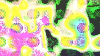 Modern gelişim sarı ve yeşil raster arka plan duvar kağıdı çizimi, klasik çizgili desenli desenli çiçekler, çiçekli süsler. Çiçekli el çizimi çizimi deseni.